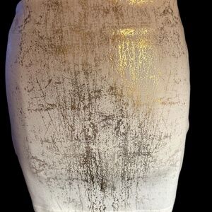 Body C White with Gold Bodycon Club Skirt